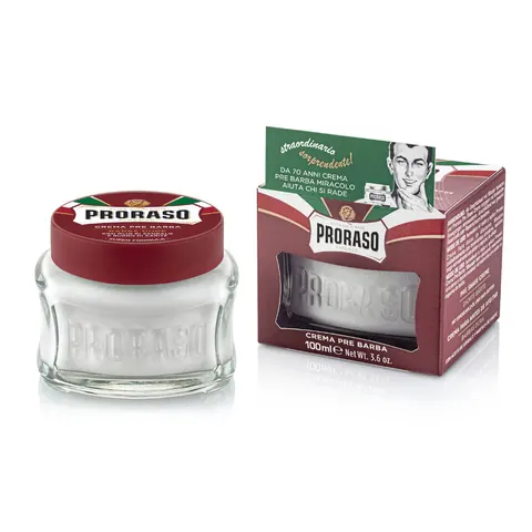 Proraso pre shave cream krem przed goleniem do twardego zarostu, linia czerwona, 100ml