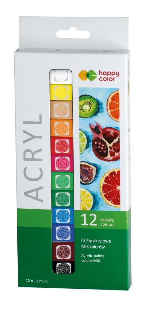 Zestaw farb akrylowych Happy Color 12x12 ml