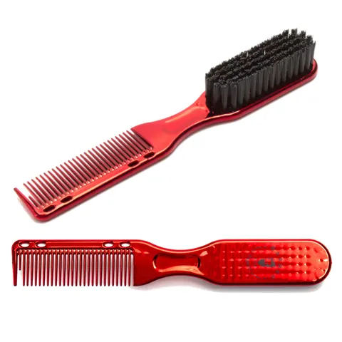 Fox barber expert fade & beard brush szczotka i grzebień do brody 2w1 red