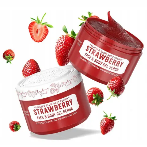 Immortal strawberry scrub żelowy peeling do twarzy i ciała, 300ml