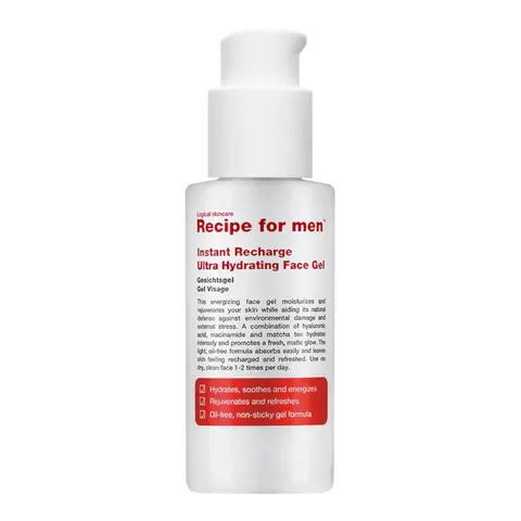 Recipe for men: instant recharge ultranawilżający żel do twarzy dla mężczyzn, 75ml