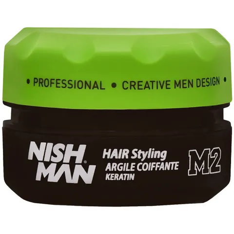 Nishman m2 matte clay wax keratin - matująca pomada glinkowa z keratyną, 100ml