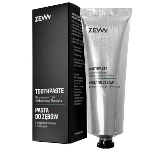 Zew for men, pasta do zębów z węglem drzewnym z bieszczad i ksylitolem, 80ml
