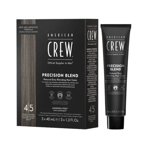 American crew precision blend, odsiwiacz dla mężczyzn, 4-5 medium natural - średni naturalny, 3x40ml