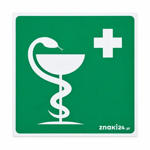 Apteczka pierwszej pomocy - Znak BHP - GH002 15x15 nieświecący