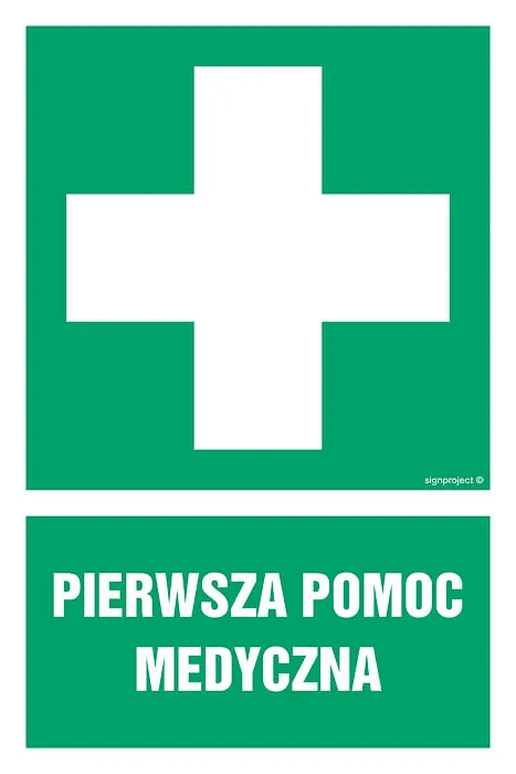 Znak - Pierwsza pomoc 210 x 297 mm