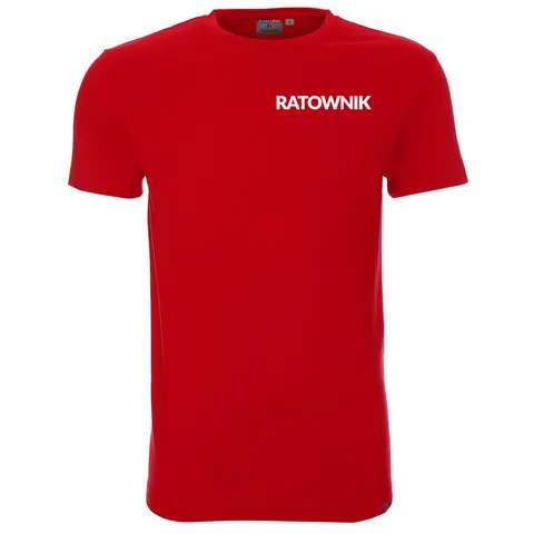 T-shirt męski bawełniany czerwony Ratownik