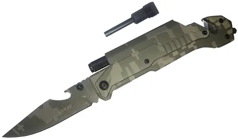 Nóż ratunkowy - bezpieczeństwa 6w1 camo/moro