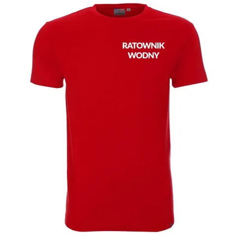 T-shirt męski bawełniany czerwony Ratownik Wodny