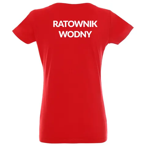 Koszulka damska czerwona Ratownik wodny