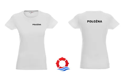 Koszulka bawelniana biała damska Położna