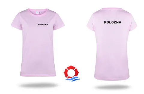 Koszulka bawelniana różowa damska Położna