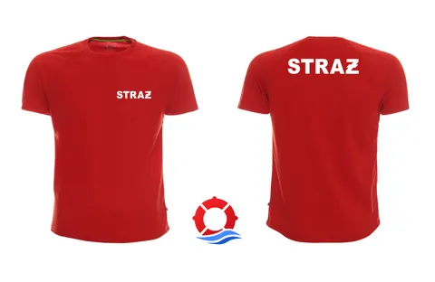 Koszulka męska oddychająca czerwona Straż