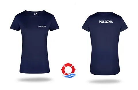 Koszulka bawełniana damska granatowa Położna
