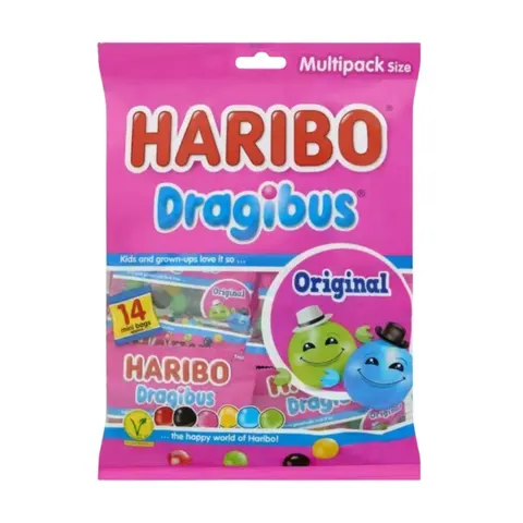 Haribo Dragubus kolorowe drażetki w małych opakowaniach 350g