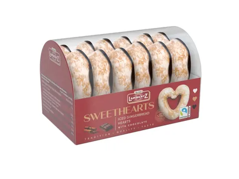 Lambertz Sweethearts Lukrowane Piernikowe Serca z Czekoladą 180g