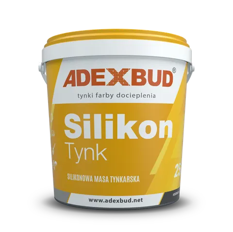 Tynk silikonowy biały struktura pełna 1,5mm 25kg Adexbud