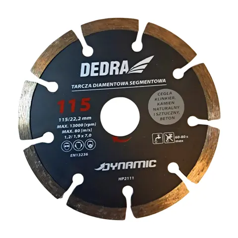 Tarcza diamentowa segmentowa do cięcia betonu 115 x 22,2mm Dynamic Dedra