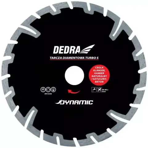 Tarcza diamentowa TURBO S do cięcia cegły 230 x 22.2mm Dynamic Dedra
