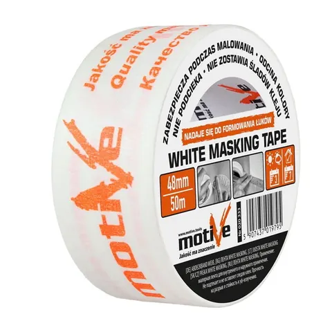 Taśma malarska biała "WHITE MASKING TAPE" 30mm 50m Motive