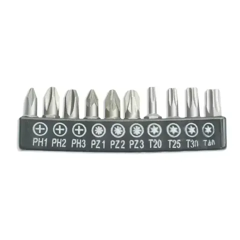 Zestaw bitów 10szt, 25mm PZ, PH, Torx bity Dedra
