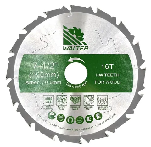 Piła tarczowa do drewna 190x30mm 16 zębów widia
