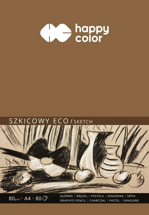 Blok szkicowy Happy Color Eco - A4, 80 g, 80 ark.
