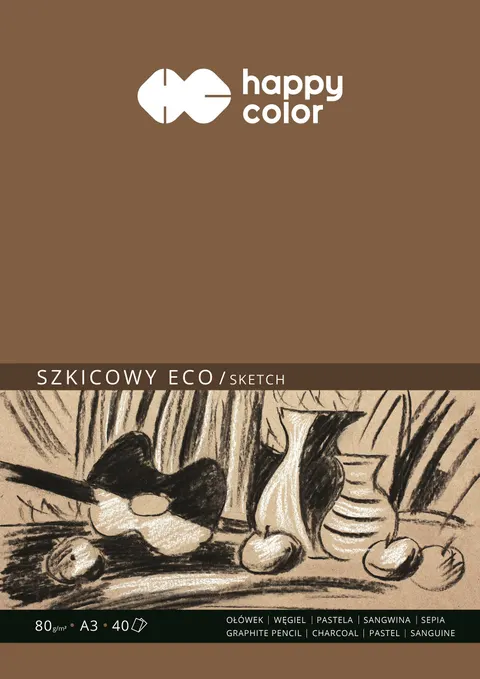 Blok szkicowy Happy Color Eco - A3, 80 g, 40 ark.