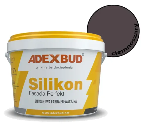 Farba silikonowa ciemnoszara "Fasada Perfekt" 10L Adexbud