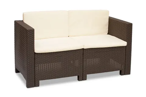 Dwuosobowa technorattanowa sofa Colorado brąz Bica