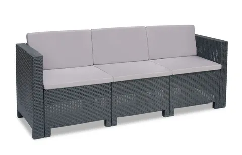 Trzyosobowa technorattanowa sofa Colorado antracyt Bica