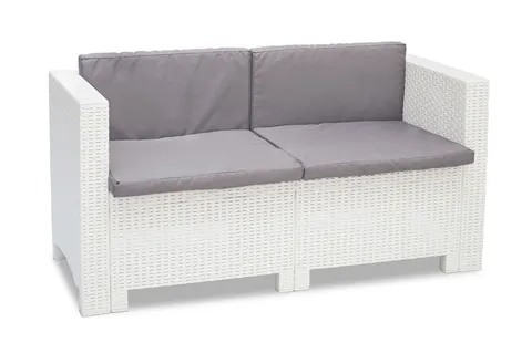 Dwuosobowa technorattanowa sofa Colorado biała Bica