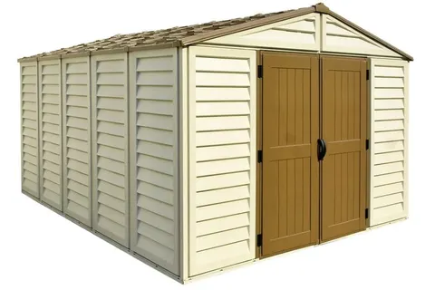 Duży plastikowy domek ogrodowy Duramax WoodBridge Plus 3,2x4 m