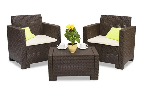 Zestaw technorattanowy Nebraska Terrace 2 brązowy Bica