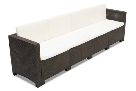 Czteroosobowa technorattanowa sofa ogrodowa Colorado brąz Bica