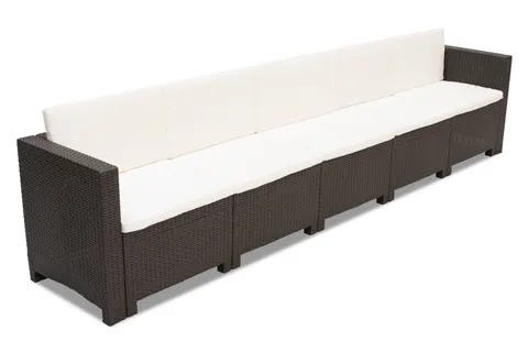 Pięcioosobowa technorattanowa sofa ogrodowa Colorado brąz Bica