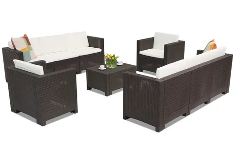 Technorattanowe meble Colorado Coffee 8 brązowe Bica