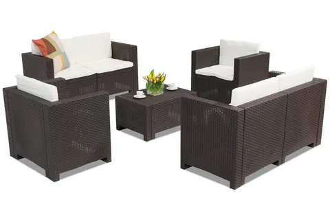 Komplet mebli technorattanowych Colorado Coffee 6 brązowy Bica