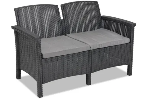 Dwuosobowa sofa technorattanowa Venezia 2 antracytowa Bica