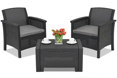 Zestaw technorattanowy Venezia Terrace 2 antracytowy Bica