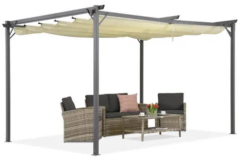 Beżowa pergola tarasowa La Palma 3x3 Garden Point