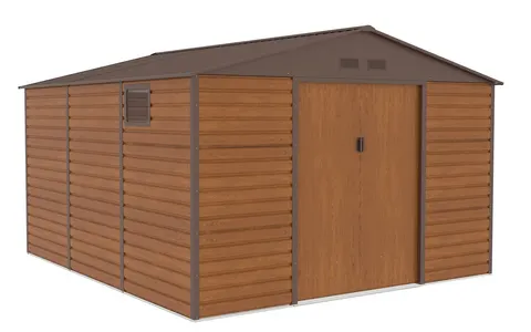 Domek narzędziowy metalowy Malmo 3,4 x 3,9 m Store Boss brązowy