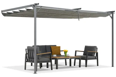 Antracytowe zadaszenie tarasu Santana 4x4m Garden Point