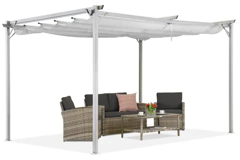 Biała pergola tarasowa La Palma 3x4m Garden Point