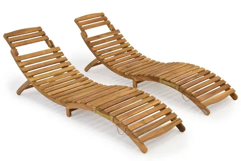 Komplet dwóch leżaków drewnianych Liberia Garden Point