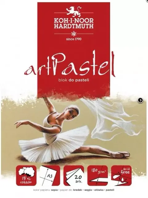 Blok do pasteli A4 Koh i Noor 180g Art Pastel Sepia 20 kartek