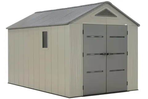 Plastikowy domek narzędziowy Boston 2,5 x 3,78 m CoverTech szary