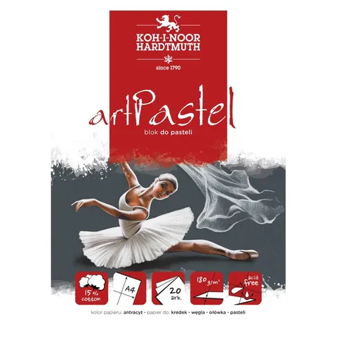 Blok do pasteli Koh-i-Noor artPastel antracyt - A4, 180 g, 20 ark.