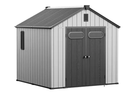 Plastikowy domek narzędziowy Mandal 2,4 x 2,4 m CoverTech antracyt