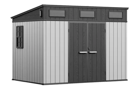 Plastikowy domek narzędziowy Kemi 3 x 2,1 m CoverTech szary